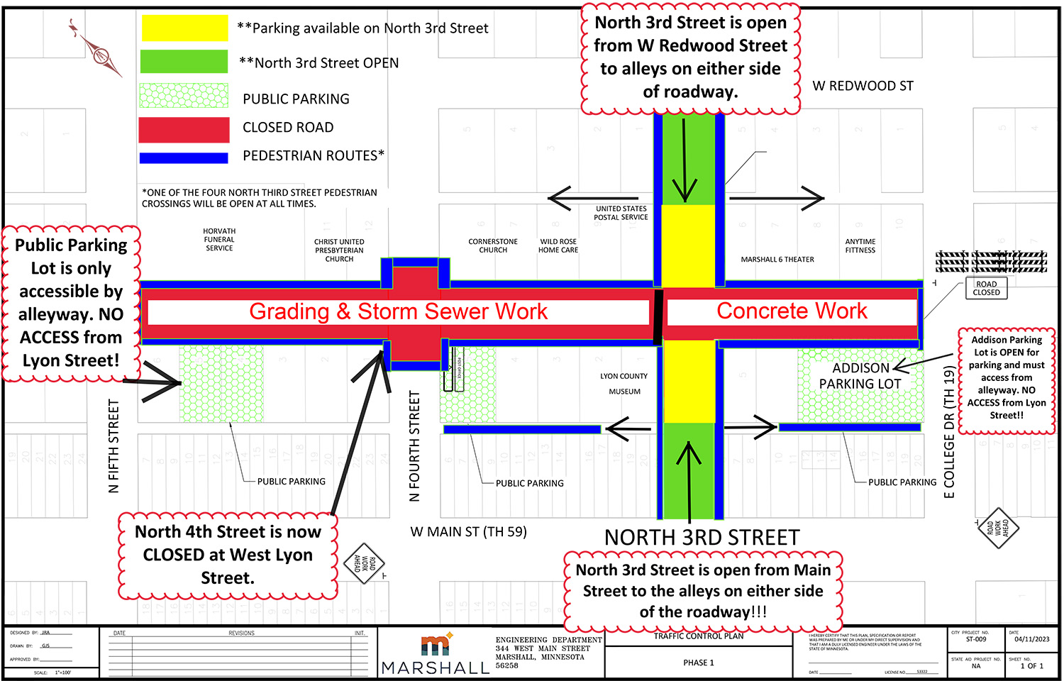 Lyon Street Traffic Control & Pedestrian Traffic Map